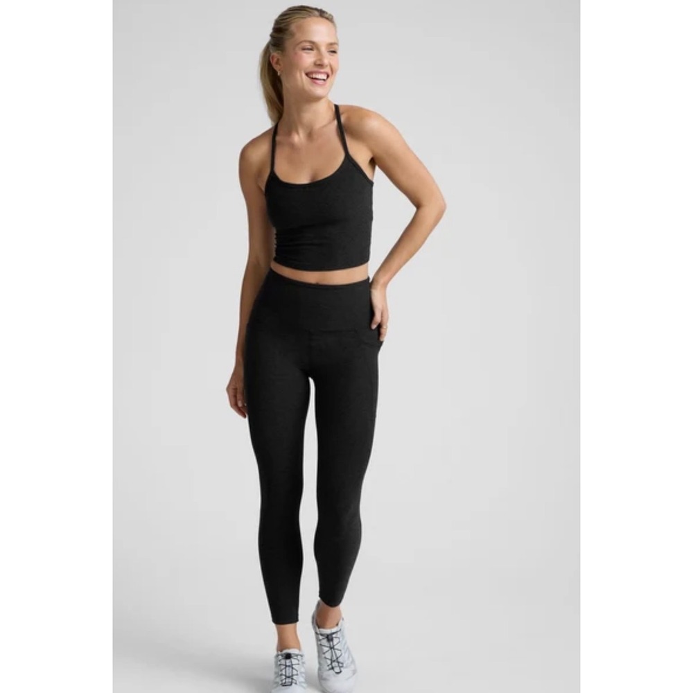 Beyond Yoga Spacedye Cami Tank and High Waisted Pocket Legging Set Black Small